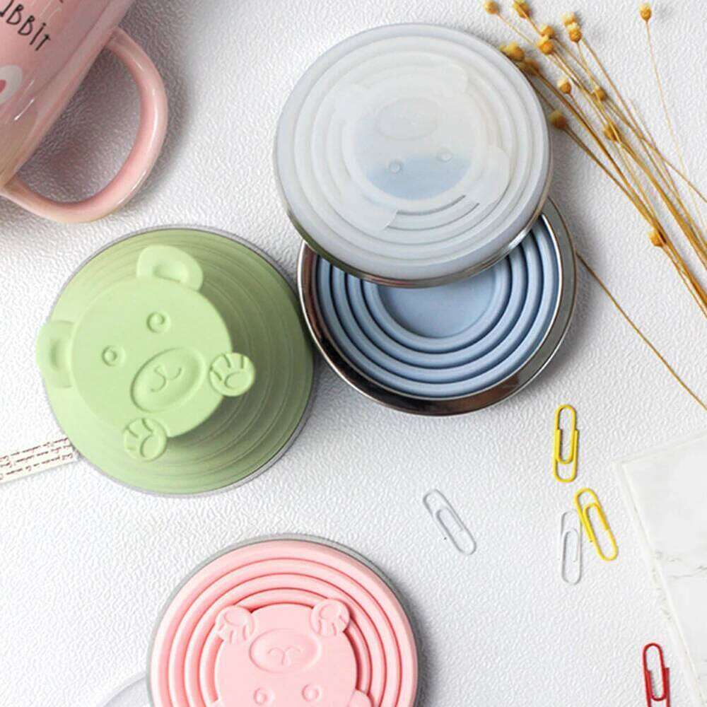 270ml New Folding Bear Silicone Cup With Lanyard Collapsible Fall-Resistant Leakproof Water Bottle For Outdoor Travel Gym Z260314