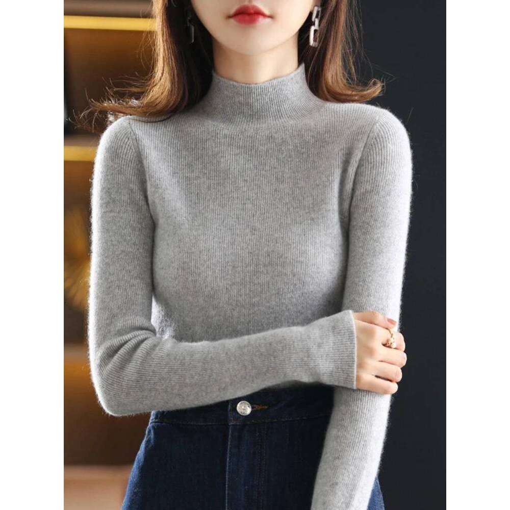 Turtleneck Pullovers Autumn Winter New Cashmere Sweater Women's Casual Knit Solid Tops Korean Fashion Warm Bottoming Sweaters Z260313