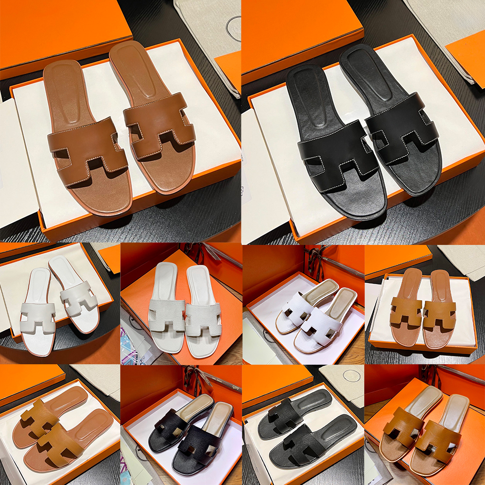 Designer slides Women Sandals Man Slippers Fashion Floral Slippers Rubber and Leather Flats Lady slides Sandals Summer Beach lightweight Shoes Sandals