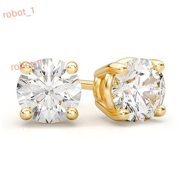 Round Moissanite Stud Earrings in 925 Silver Rose Gold Plated S925 Silver Unique Design Stylish Minimal Everyday Look