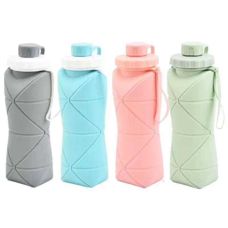 Portable Cup Silicone Collapsible Sports Water Bottles Outdoor Large Capacity Travel Foldable Leakproof Kitchen Supplies Z260314