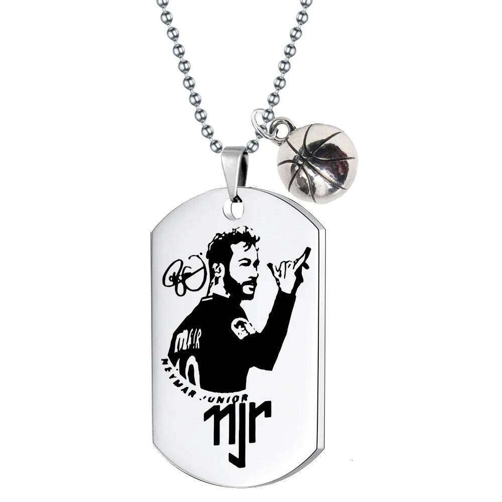 Football Soccer Star Gift Lionel Messi Cristiano Ronaldo Neymar Stainless Steel Pendant Necklace for Men Chain Accessories Jewel H260312