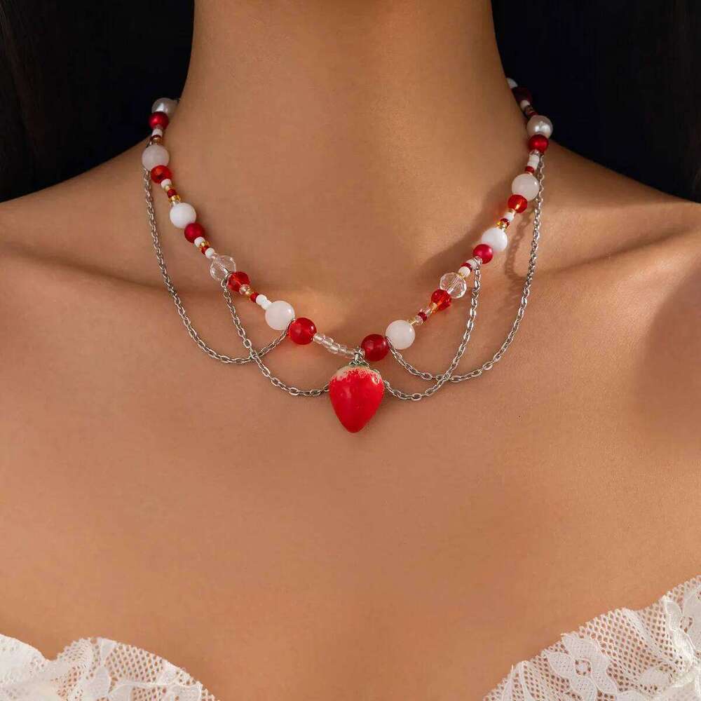 Women's New Lolita White Lace Necklace, Pearl Tassel Rhinestone Necklace Collar Sweet Cool Fashion Necklaces Girls Gift H260312