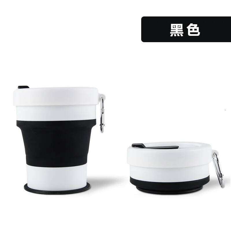 20pcs Wholesale Mark Trend Ceramic Folding Coffee Water With Lid Household Convenient Silicone Cup Z260314