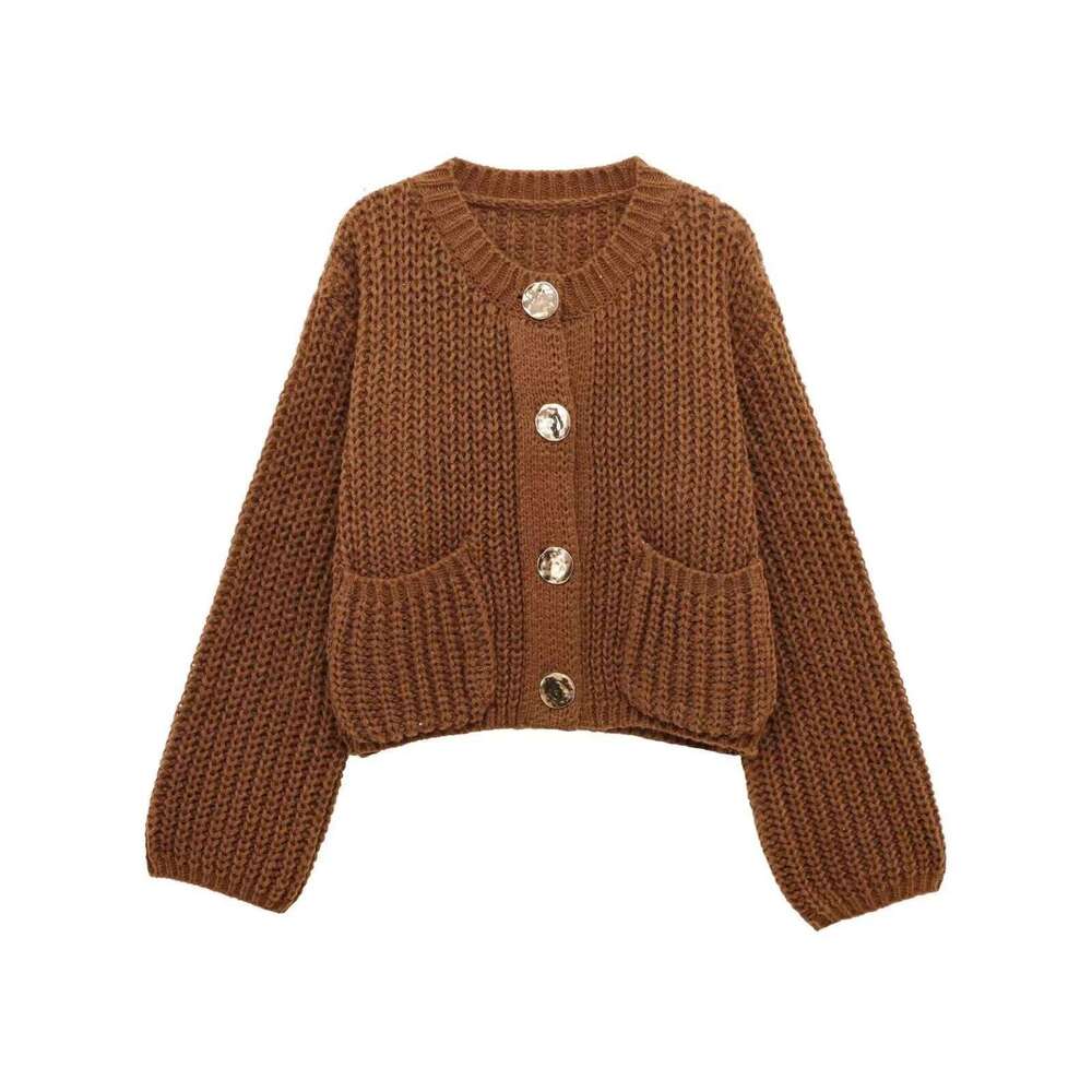 Women Autumn Winter Knitted Female Casual Button Pocket Long Sleeve Sweater Lady Fashion Loose Cardigans Coats Z260313