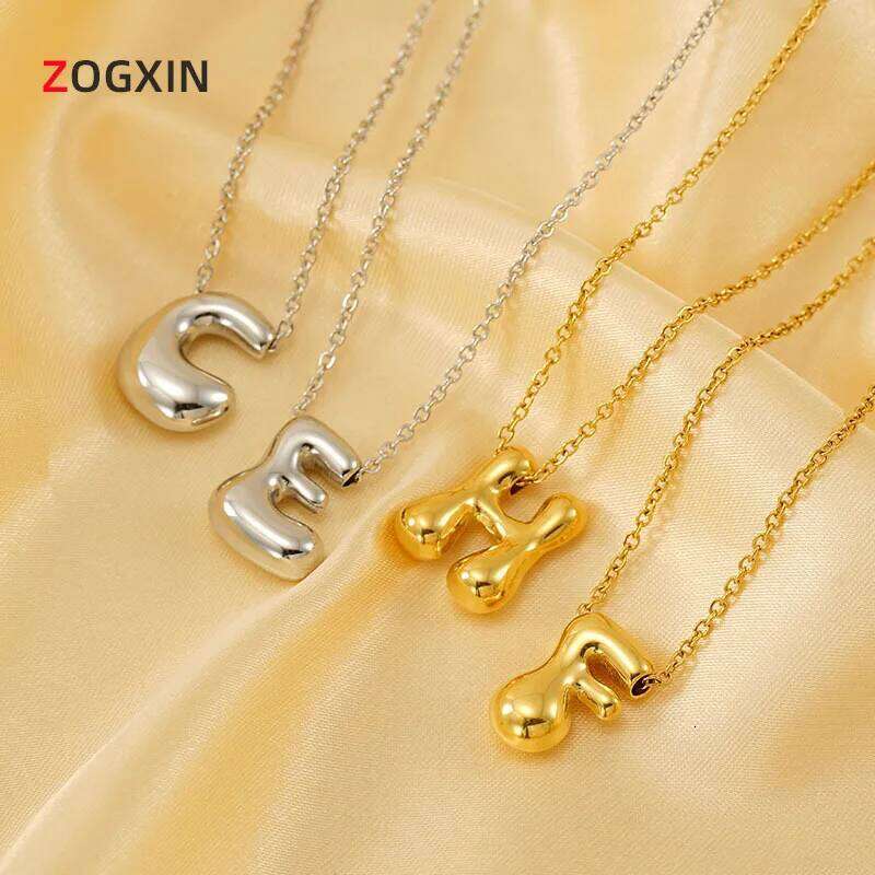 Women's Stainless Necklace Titanium Steel Color 26 ABC Letter Pendant Jewelry That Doesn't Fade Easily H260312