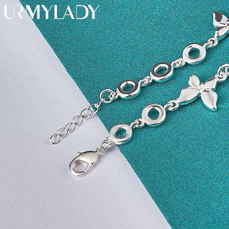 URMYLADY 925 Sterling Silver Five Butterfly Charm Chain Bracelet For Women Wedding Celebration Engagement Fashion Jewelry Z260313