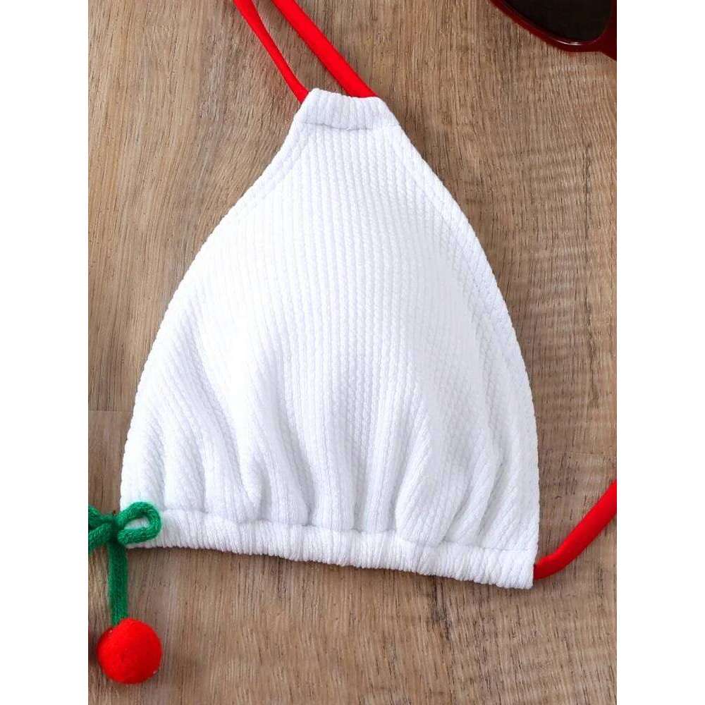 Bikini Women Swimsuit 2026 New White Ribbed Halter Bikinis Set Sexy Lace Up Swimwear Summer Two Piece Beach Bathing Suit Female Y260303
