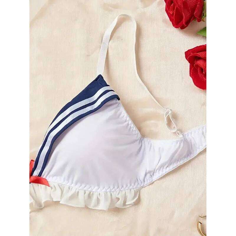 Erotic Student Uniform And Panty Set Underwear Transparent Bra Exotic Sets Sexy Thong Woman Porn Lingerie Women Costume