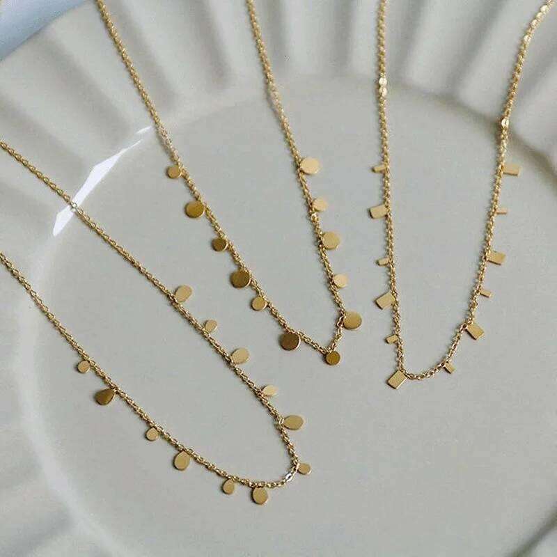 316L Simple stainless round small hanging piece necklace titanium steel jewelry wholesale necklaces for women H260312