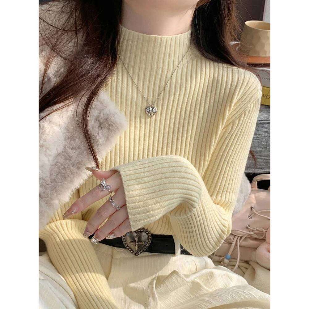 Solid Color Slim Top 2026 Autumn Winter Women Pullovers Casual Long Sleeve Turtleneck Warm Basic Chic Sweater Knit Jumpers Z260313