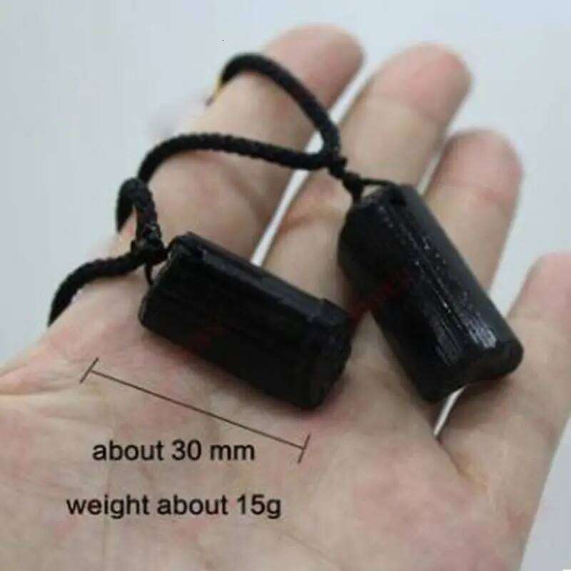 31BB Positive Natural Crystal Black Tourmaline Stone Pendant Jewelry Decor Healing for Raw Gemstone Necklace Best Wi H260312