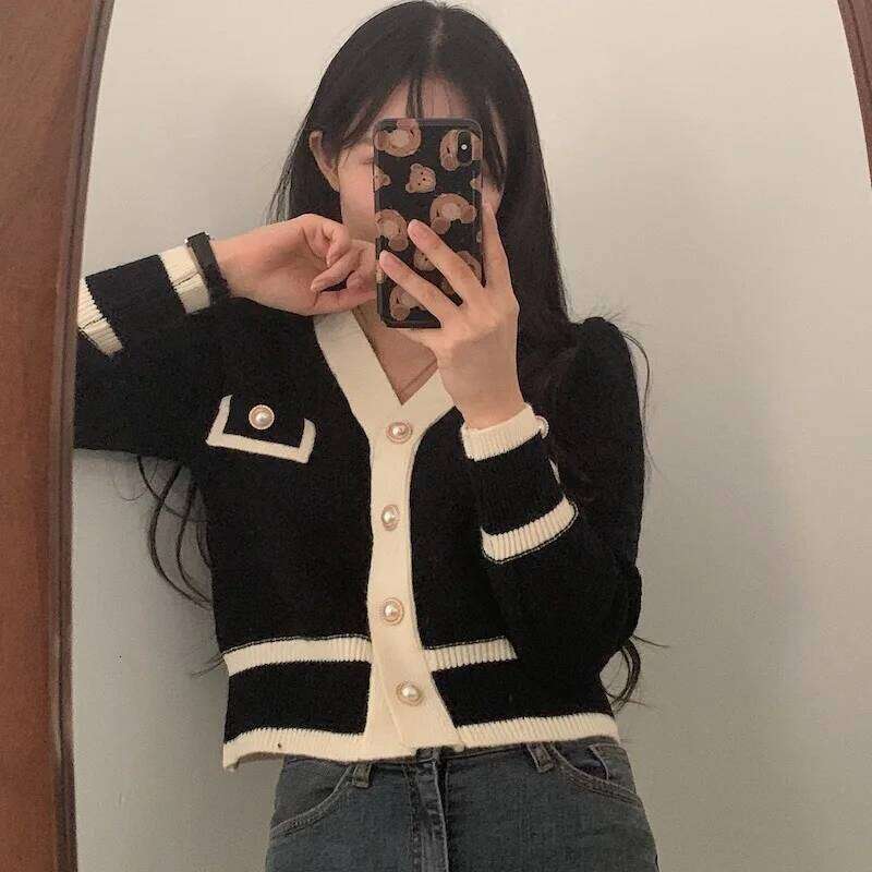 Retro Women Cardigan Jacket Autumn Winter Women's Knitted Sweater Single-breasted Long Sleeve Knitwear Outerwear Z260313