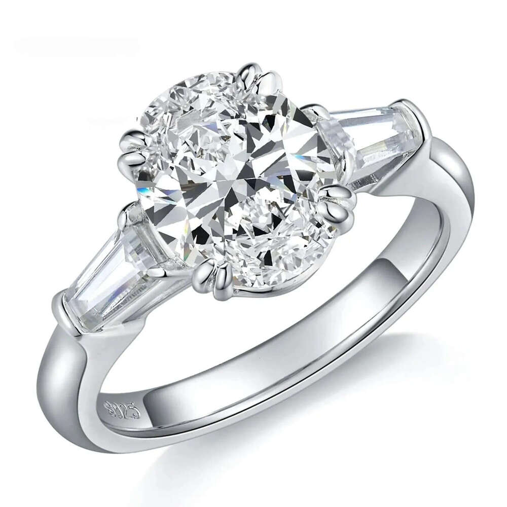 FIRERING 100 Real 5ct Oval Moissanite Ring 9x11MM wit Certificate Passed Diamond Test Rings Women Eternal Jewelry S925 Silver