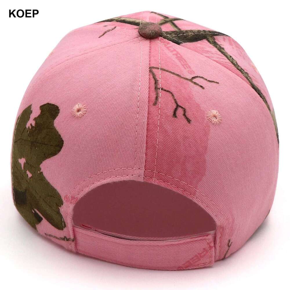 KOEP Jungle Tree Pink Camouflage Cotton Mom Snapback Outdoor Fishing Baseball Cap Bold Fluorescent Women Camo Hunting Hat Z260313