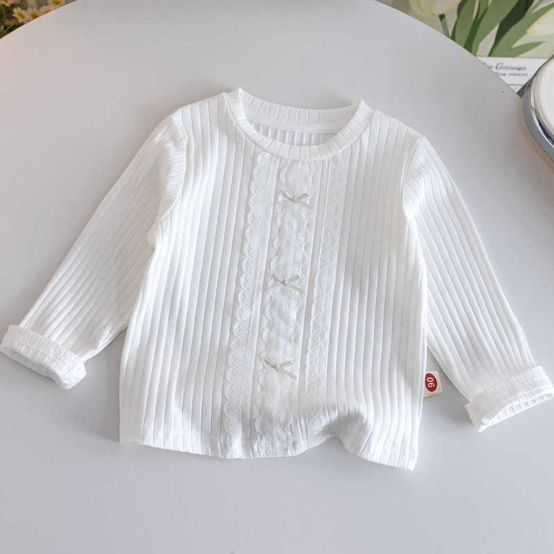 Women's Knits & Tees Girls' Cotton Base Shirt Spring and Autumn New Style Baby T-Shirt Long Sleeve Stylish Casual Fashionable Top Versatile