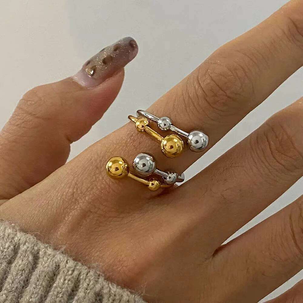 XIANING Stainless Steel Ball for Women Trendy Metal 18K Geometric Finger Ring Bagues Pour Femme Party Gift New H260312