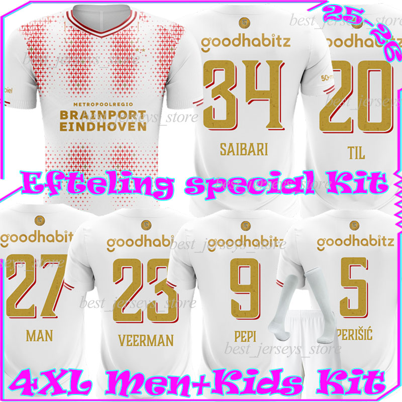 4XL 25/26 Eindhoven Efteling Soccer Jerseys Netherlands SAIBARI TIL PEPI MAN VEERMAN PERISIC DRIOUECH BAJRAKTAREVIC VAN BOMMEL men kids kit socks set football shirt