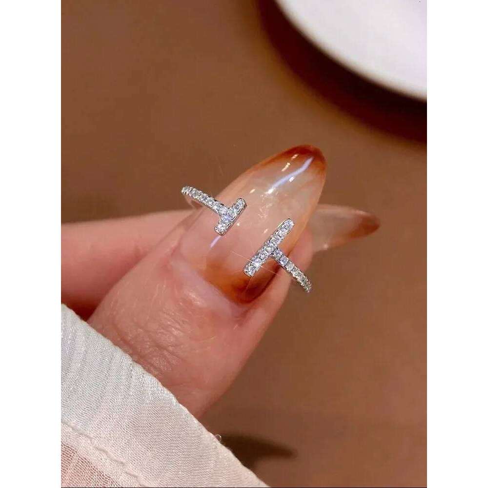 925 Sterling Silver Simple Shiny Parallel Length Adjustable Zircon Ring For Women Engagement Luxury High Quality Fine Jewelry H260312
