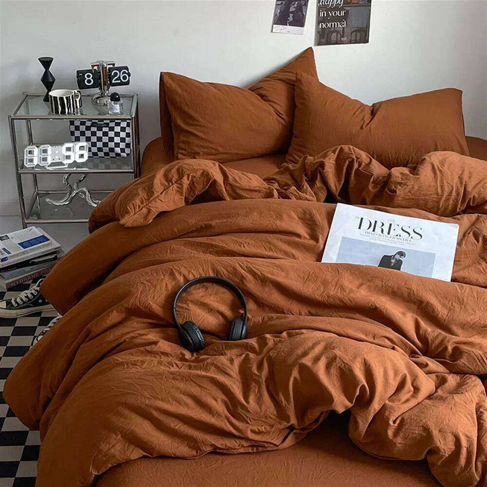 Y1 HomeThick Pure Brushed Sheets, Duvet Cover Set, Four Piece Bedding Set Bed Sheet, Fully Enclosed for Home Gift H260312 - view 6