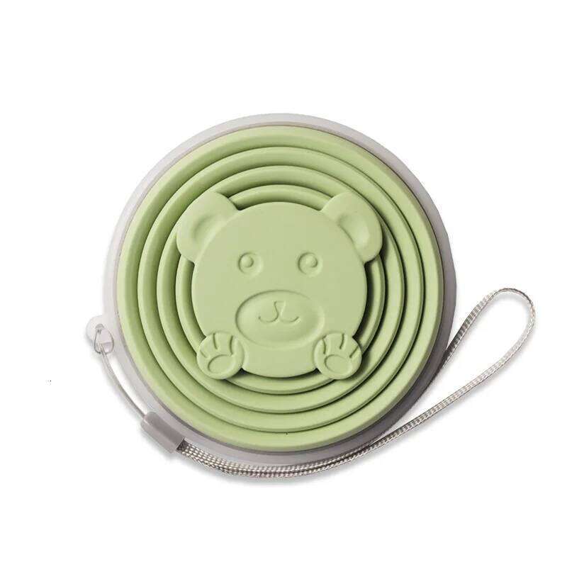 180ML Portable Silicone Folding Water Cup Outdoor Heat Resistant Foldable Mug With Lid Collapsible Travel Drinking Cups Z260313