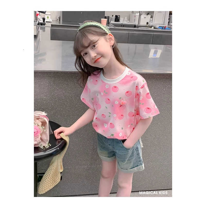 Women's T-Shirt Cool Feeling Girls' Short Sleeve T-Shirt Summer New Children's Top Girls' Summer Thin Casual Half Sleeve T-Shirt