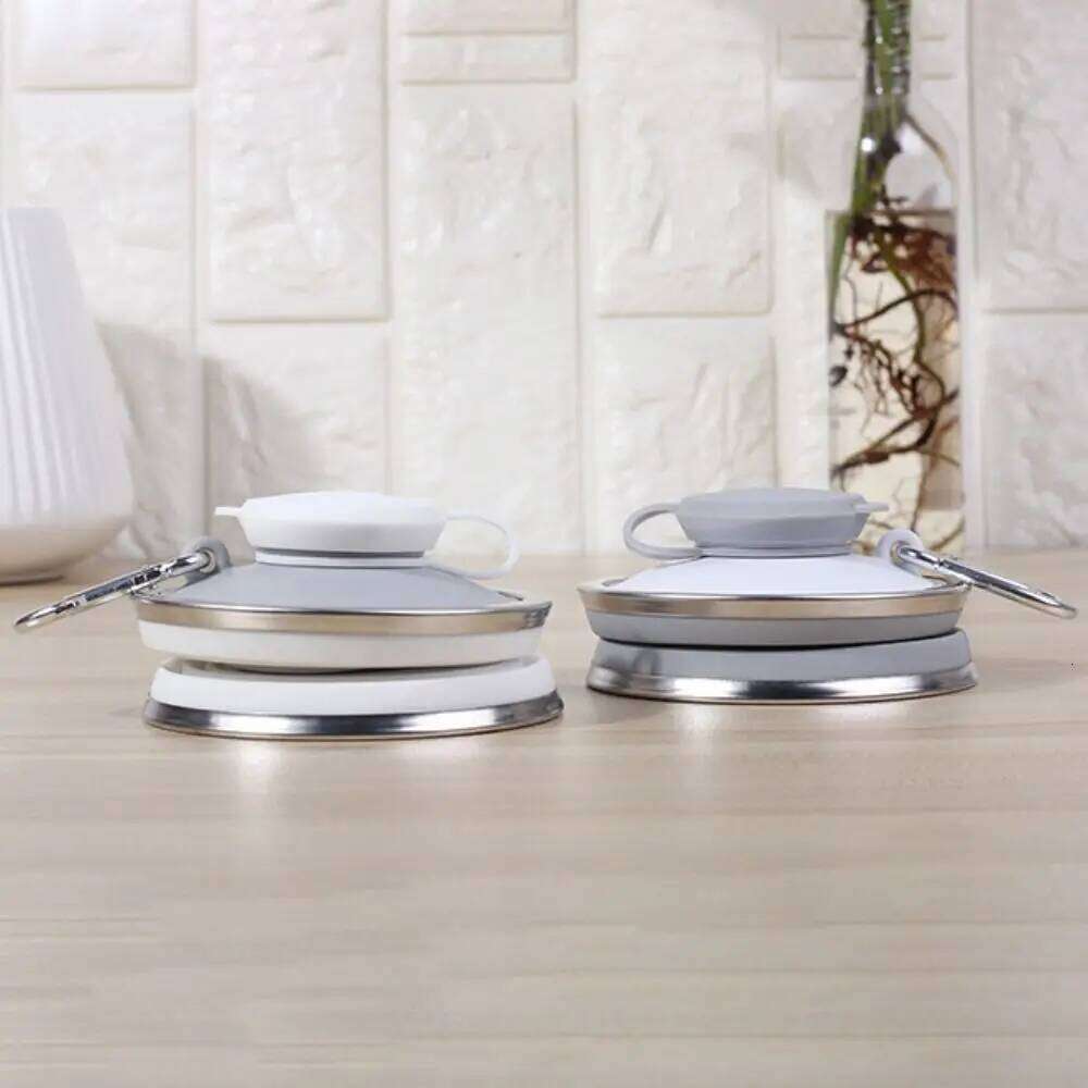 500ml Silicone Water Bottle Heat Resistant with Hook Travel Foldable Leak Proof Hangable Drinking Cup Outdoor Z260314