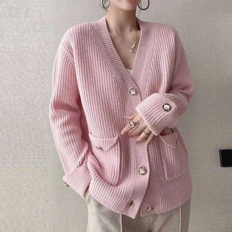 New Oversized Women's Sweater Cardigan Jacket Autumn Winter Loose Warm Coat Female Casual Knit Sweaters Outerwear 4XL Z260313