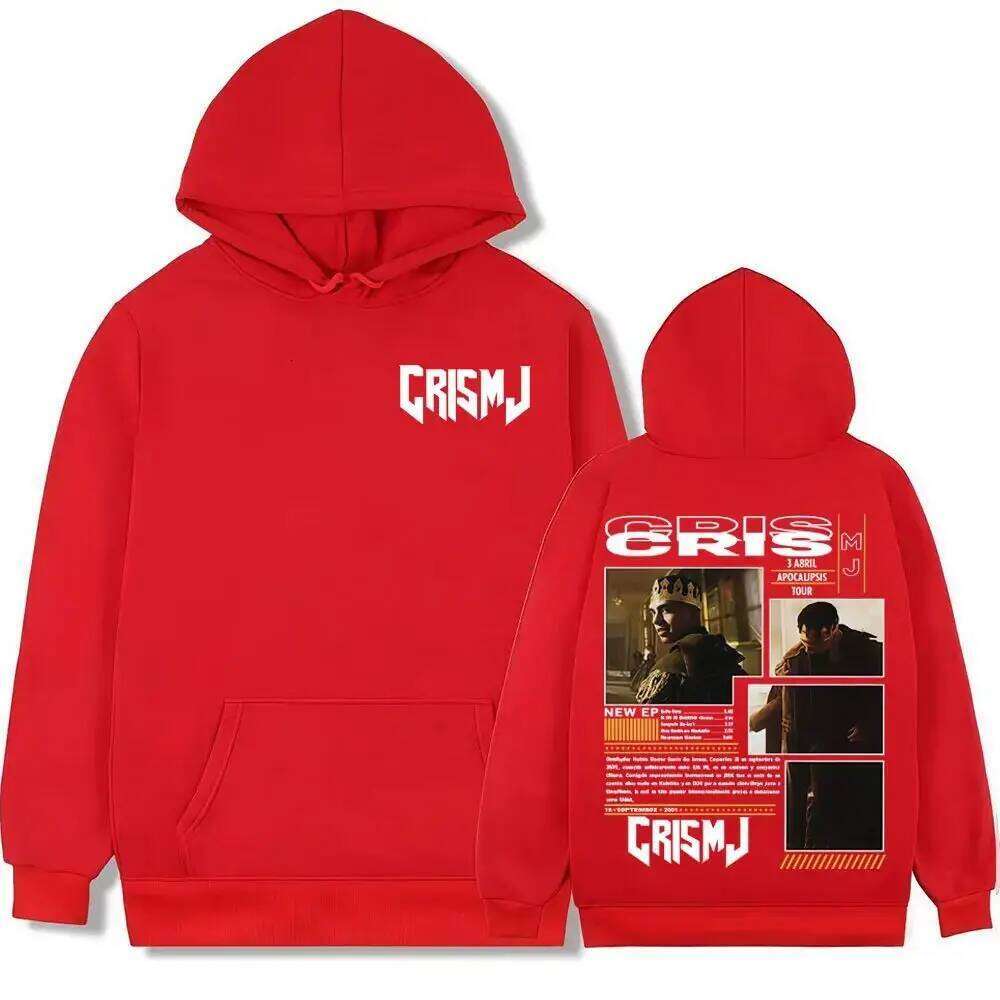 Y2K Fashion Hip Hop Retro Pprint Hoodie Rap Singer Cris Mj Paocaijsis Tour 2025 Autumn Winter Sweatshirts Unisex Z260314