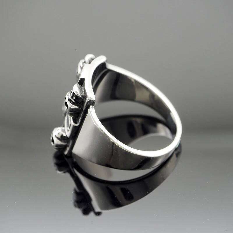 Vintage 316L Stainless Steel Iron Cross Skull Ring Men's Punk Party Biker Rings Jewelry Gift H260312