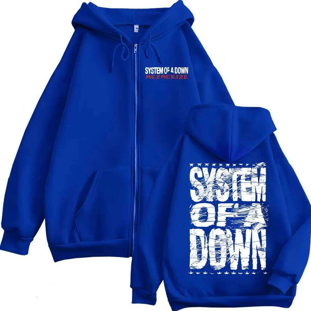 System of A Down Mezmerize Merch Zipper Hoodie Alternative Metal Music Zip Up Sweatshirts Rock Hip Hop Vintage Pullovers Unisex Z260314