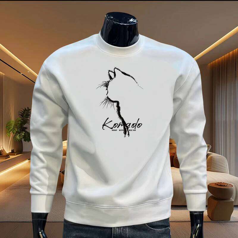 2024 Men's Trendy Hoodie Cotton Loose Sweatshirt High Street Harajuku Long Sleeve T-shirt Fashionable Men Clothing Z260314