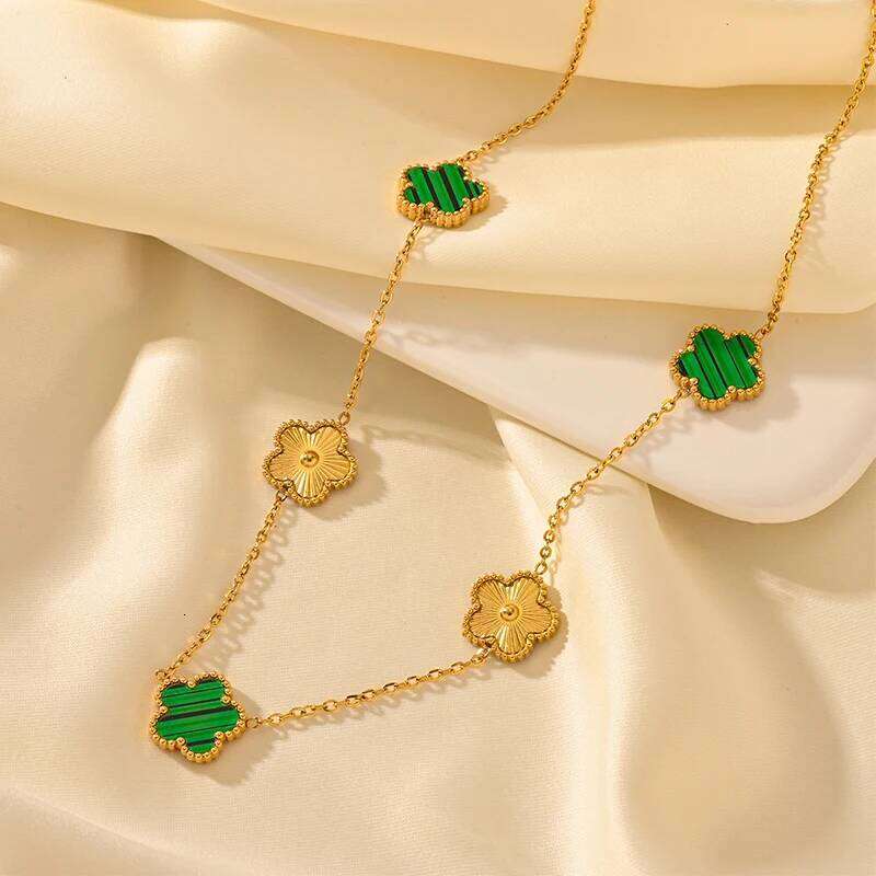 Elegant Pendant Necklace for Girls Stainless Steel Necklaces Woman Trend 2024 Double Sided Flower Cr Fashion Jewelry Gifts H260312