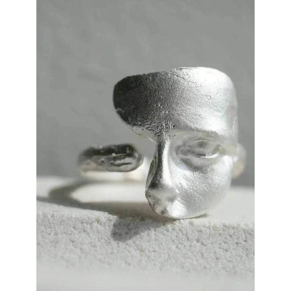 LATS New Creative Mystical Masked Face Open Rings for Women Men Goth Style Personality Mask Finger Jewelry Gift Wholesale H260312