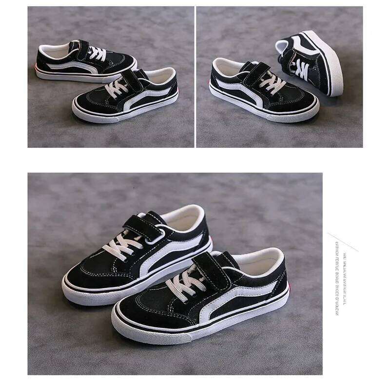 Children's Canvas Boys New Net Red Low Gang Middle and Large Children Baby Girls Board Shoes Parent-Child Shoe 26Y0313