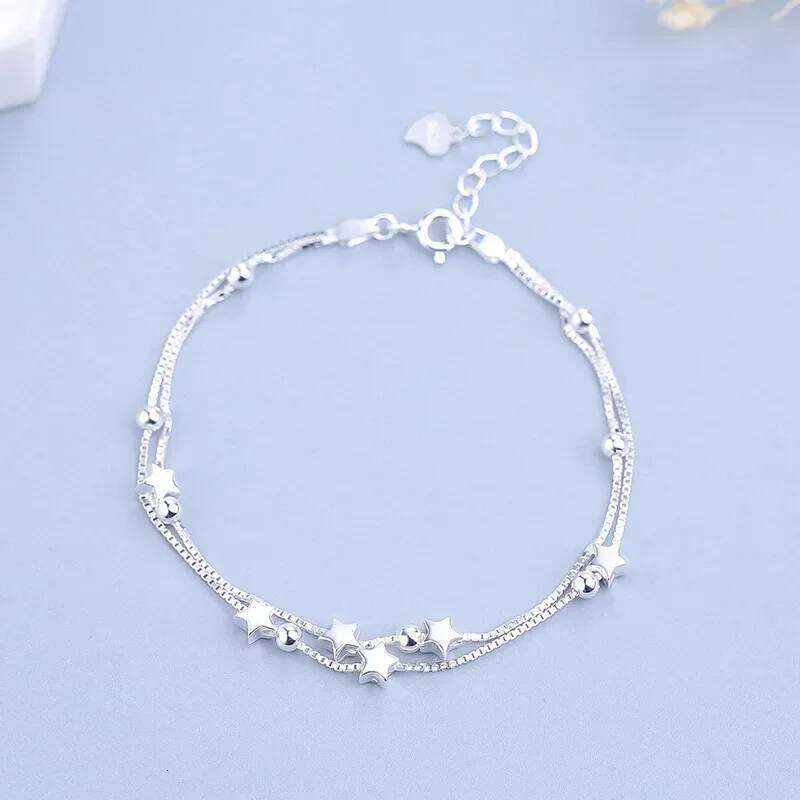 Korea New Fashion Letter Star Pendant Woman Simple Vintage Stainless Steel Bracelet Luxury Original Jewelry Accessories Z260313