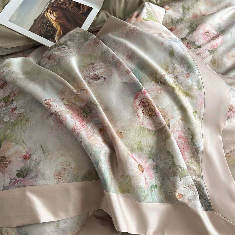 Premium 1000TC Egyptian Cotton Flowers Print Queen King Size Bedding Set Duvet Cover Flat/Fitted Sheet Pillowcases 4Pcs H260312 - view 5