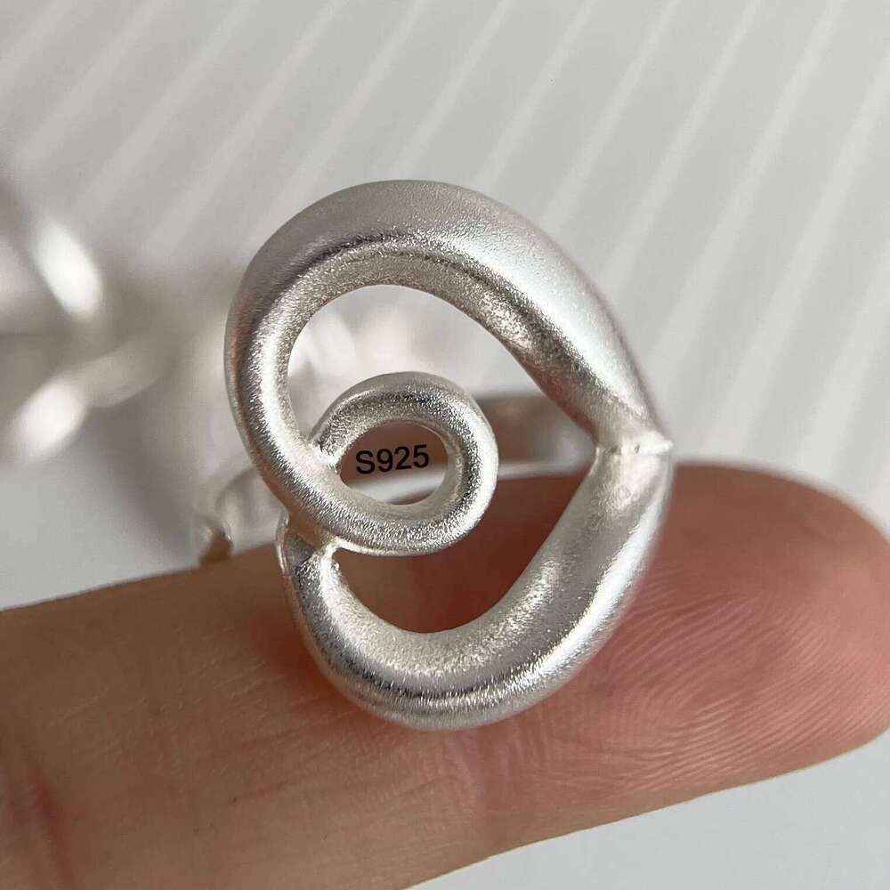 925 Sterling Silver Finger Rings for Women BIg Heart Shinning Hollow Couple Minimalist Ring Party Jewelry Gift Prevent Allergy H260312