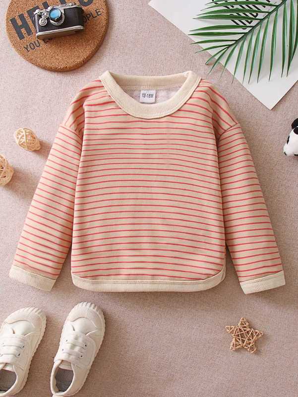 Women's T-Shirt Spring and Autumn New Children's Clothing: Boys' T-shirts Korean-style girls' striped sweatshirts loose long-sleev