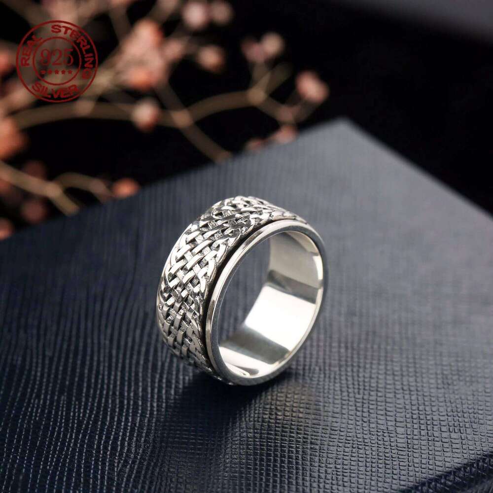 Handmade S925 Sterling Argent 925 Rings For Women Men Spinner Pure Ring Solid Silver Jewelry Birthday Gifts H260312