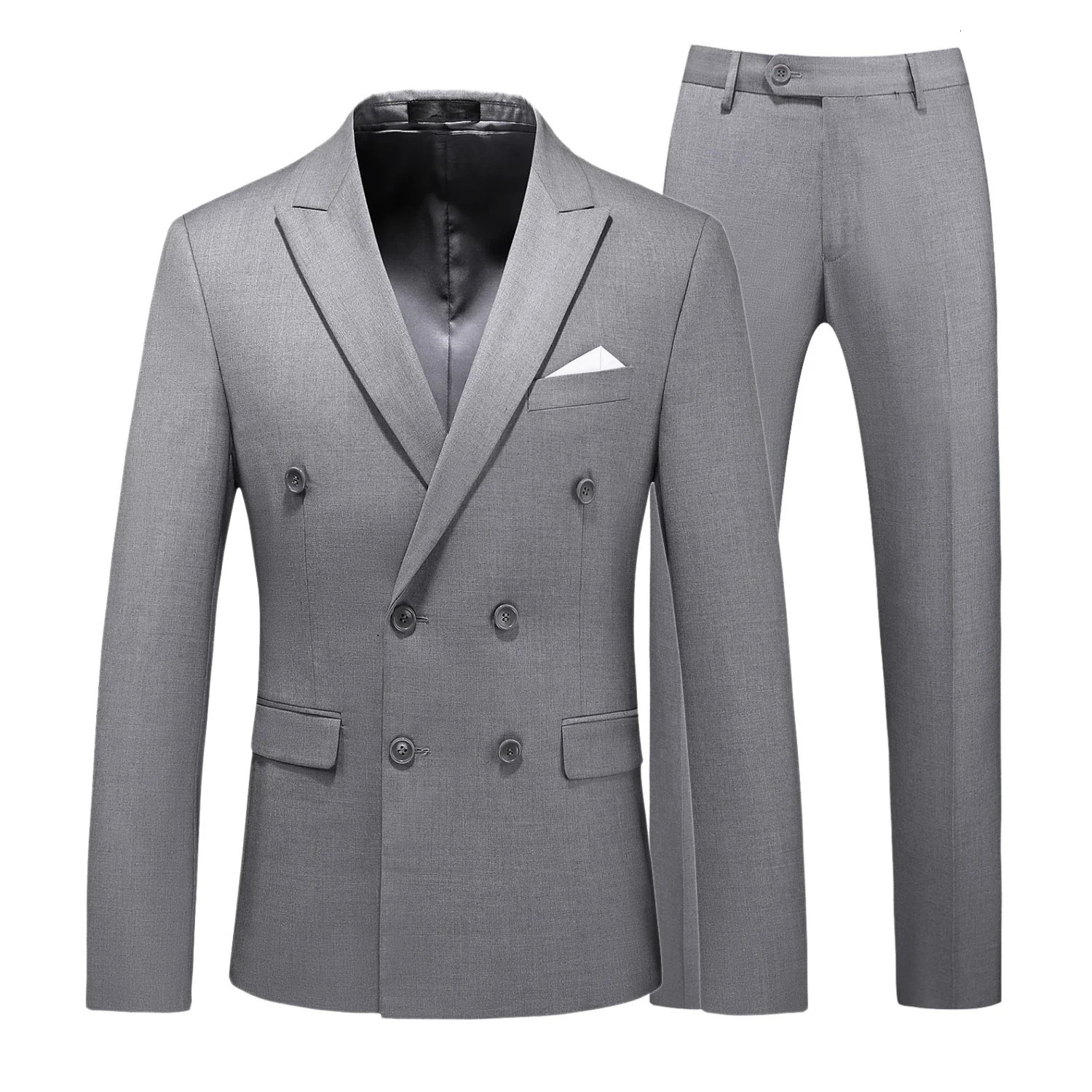 JacketPants Formal Classic Double Breasted Wedding Groom Stage Tuxedo Man Business Slim Social Suit Dress 2 Pcs 260312