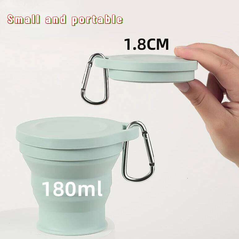 180ml Foldable Silicone Portable Beverage Outdoor Activity with Lid Water Scalable Mouthwash Cup Multi-functional Z260314