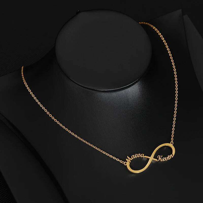 Custom Two Names Infinity Necklaces For Women Men Stainless Steel Customized Necklace Pendant Personalized Jewelry Birthday Gift H260312
