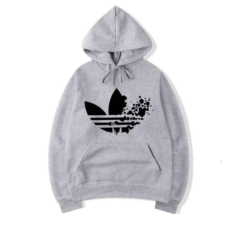 Men's Fashionable Versatile Fleece Sweatshirt, Thin and Warm, Three-dimensional Pocket, Printed Fit Z260314