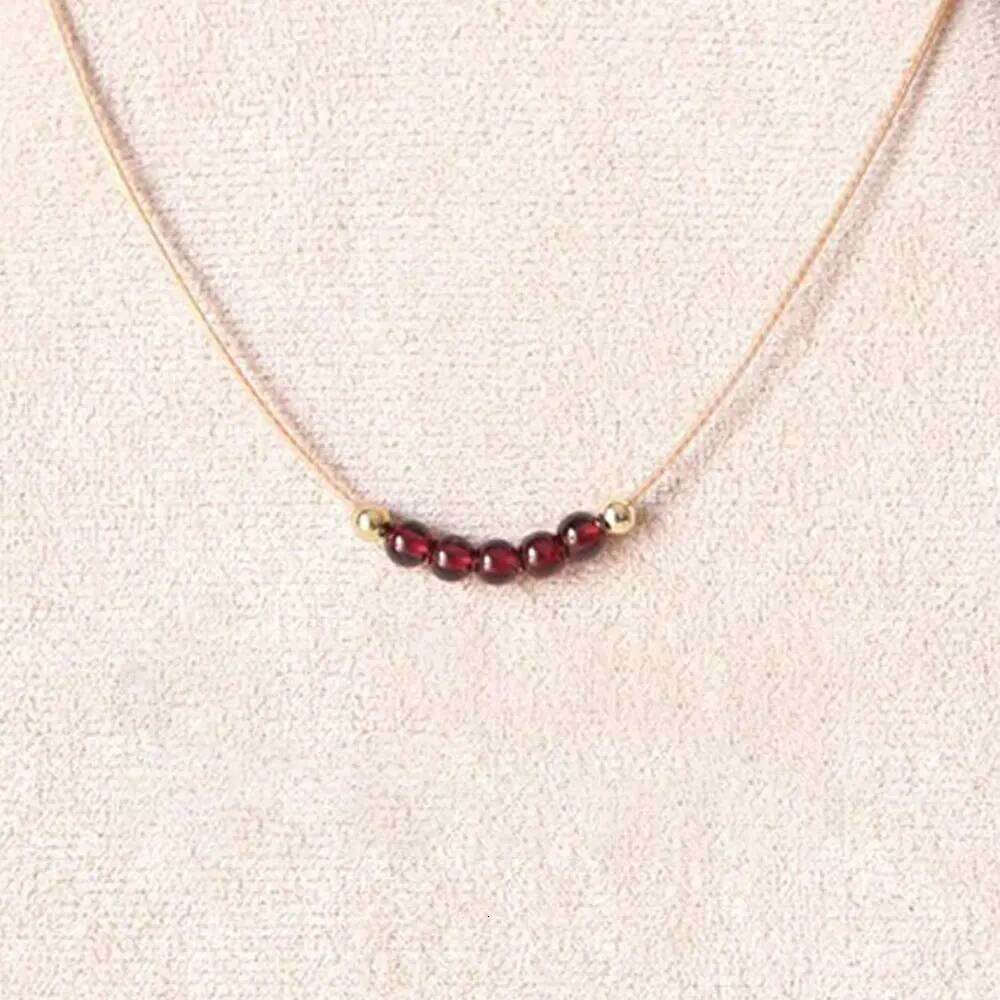 Garnet Beaded January Birthstone Necklaces Crystal Jewelry H260312