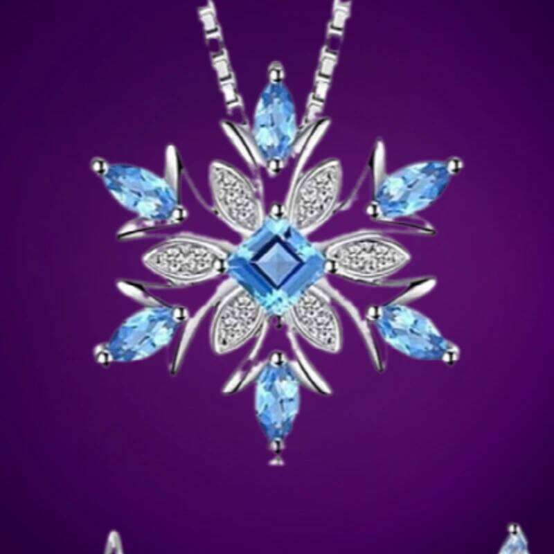 Exquisite Fashionable Income Blue Jewelry Lady Necklace Santa Snowflake Lucky Guardian Pendant Halloween Auspicious H260312