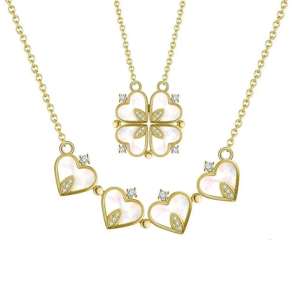 Stainless Steel Luck Cr Pendant Necklaces For Women Gold Color Chain Shell Necklace Jewelry Christmas Gift H260312