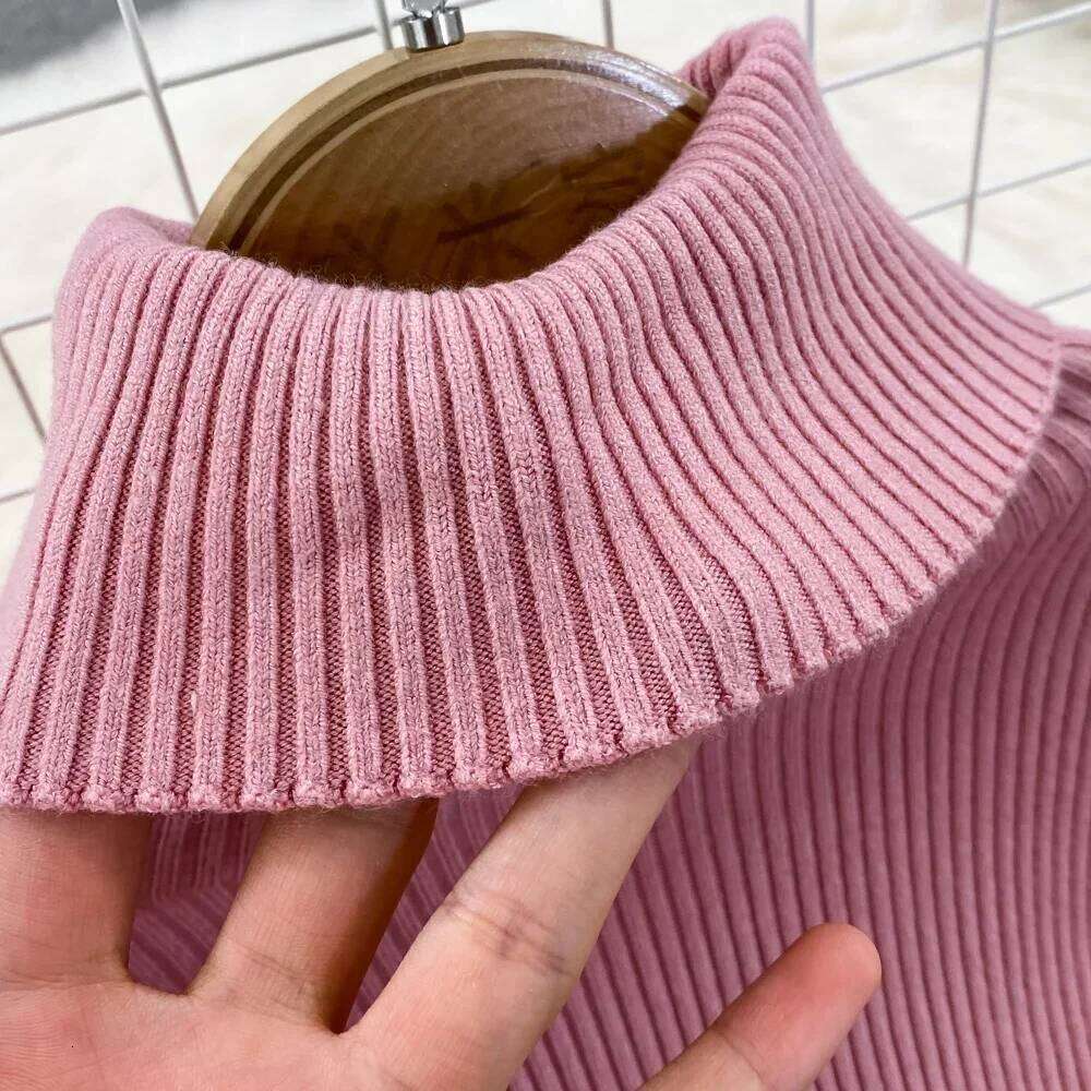 Elegant Turtleneck Long Sleeve Knit Bodycon Pencil Dress Slim Basic Fashion Sweater Vestido Sexy Women Autumn Winter Clothing Z260314