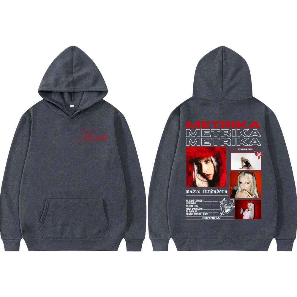 Rapper Metrika Graphic Hoodies Fashion Y2k Aesthetic Long Sleeve Sweatshirts Men Women High Quality Fleece Oversized Pullovers Z260314