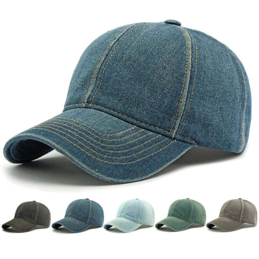 HT4751 Hat Spring Summer Denim Caps for Men Women 6 Panels Snapback Wash Cotton Male Female Adjustable Baseball Cap Z260314